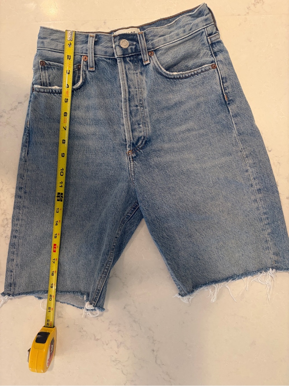 Agolde 90s Mid Rise Button Up Loose Shorts Size 23 Retail $188